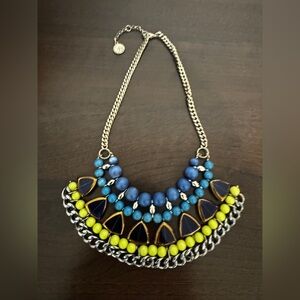 Jessica Simpson Blue and Yellow Statement Necklace